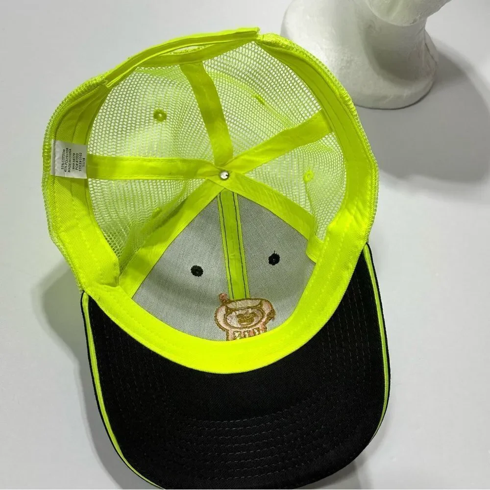 Pigtails Run Trucker Hat Neon Yellow Mesh